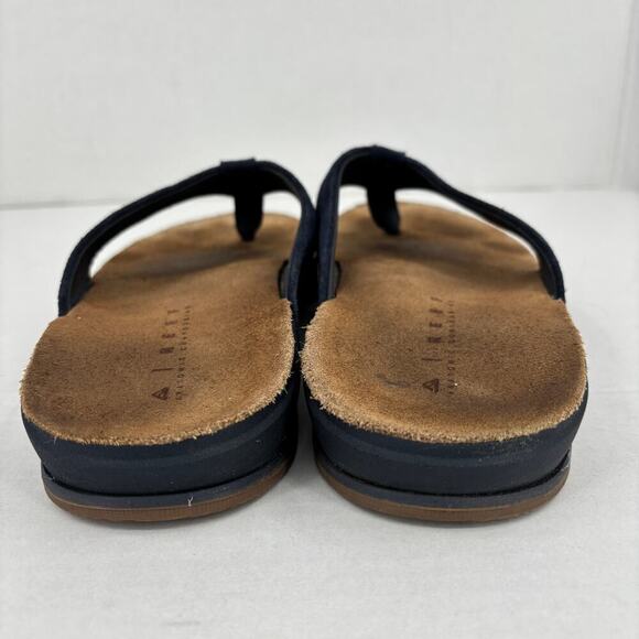 Reef Sandals Mens Size 10 Navy Blue Leather Ojai Flip Flop Comfort Toe Post main image 6